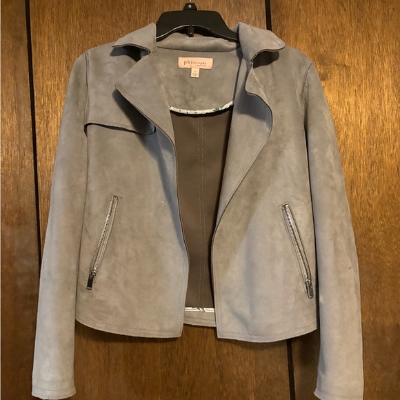 Philosophy Suede Gray Women's Jacket - Picture 1 of 3